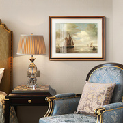 现代美式客厅装饰画轻奢欧式餐厅，玄关过道挂画帆船，画书房卧室壁画