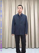 商务风衣男普洛克24春翻领，深蓝色工作外套单排扣休闲派克