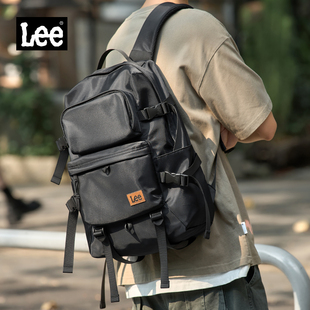 Lee潮牌双肩包男初中高中大容量书包大学生户外旅游背包电脑包