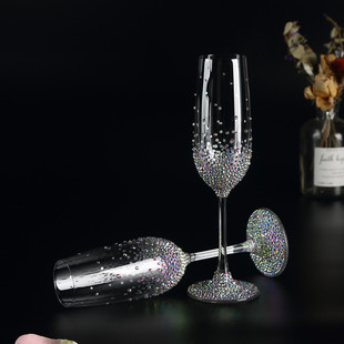 奢华钻石香槟杯，欧式酒杯无铅水晶玻璃，高脚杯葡萄酒杯家用