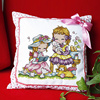十字绣情侣抱枕精准印花可爱卡通，动漫小女孩欧式人物图案靠垫枕套