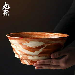 九土手工大陶瓷碗餐具个性面碗汤碗家用日式复古泡面碗创意沙拉碗