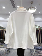 半高领纯色长袖T恤女冬季宽松显瘦百搭休闲加绒打底上衣0.32