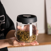 真空茶叶罐家用玻璃茶罐子咖啡豆，保存罐简约花茶陈皮储存罐密封罐
