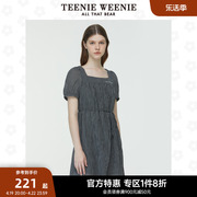 TeenieWeenie小熊奥莱连衣裙甜美少女公主风复古简约连衣裙女