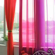 纯色现代飘窗田园雪纺红色白色，黄色紫色窗，纱帘成品客厅卧室窗帘纱