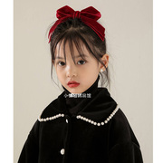 韩国进口高端复古丝绒蝴蝶结发夹儿童头饰公主宝宝女孩气质发卡潮