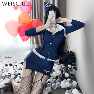 weisgril欧美情调OL制服性感cos睡衣性趣空姐秘书制服诱感套装女