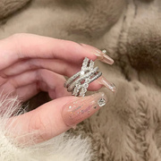小众s925纯银微镶锆石戒指，女时尚轻奢百搭气质，高级开口指环食指戒