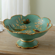美式陶瓷水果盘摆件创意欧式果盘，套装客厅茶几，摆件家居装饰品果盆