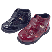 斯乃纳儿童鞋冬新SP1460943女童二棉加绒保暖短靴学生公主黑皮鞋