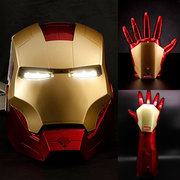 钢铁侠的头盔贾维斯盔甲可穿戴全身变形儿童，面具手套手臂男孩玩具