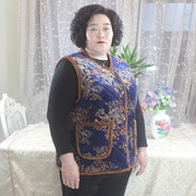 胖妈妈奶奶装特加肥加大码200斤背心，中老年女装秋冬棉衣马甲加绒
