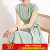 金菊夏季气质V领纯色不规则裙摆设计一片式气质女连衣裙