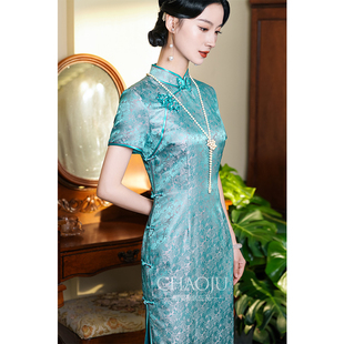 新中式高贵旗袍真丝桑蚕丝低领改良设计感年轻款气质高端日常可穿