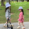 女童学院风套装2024春夏季韩版长袖卫衣短裤中大童休闲运动两件套