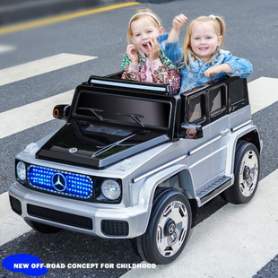 儿童电动大G汽车四轮四驱软轮双人宝宝玩具遥控摇摆汽车三轮童车