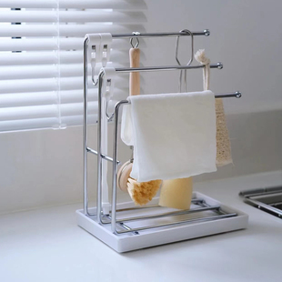 沥水抹布架厨房用品置物架子，家用台面收纳神器洗碗布海绵(布海绵)毛巾挂架