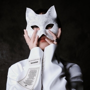 女士人动物白猫狐狸cosplay面具，贝利亚国风小红娘脸谱万圣节演唱