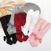 婴幼儿连裤袜秋冬西班牙风红色0到3个月女宝宝6一12月周岁打底裤
