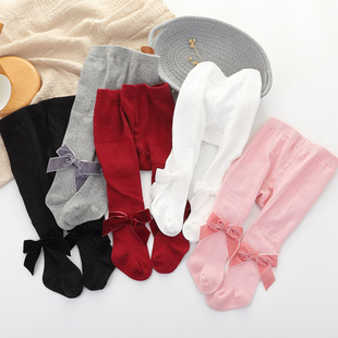婴幼儿连裤袜秋冬西班牙风红色0到3个月女宝宝6一12月周岁打底裤
