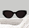 404的店明星同款太阳眼镜黑色猫眼墨镜女ins椭圆复古原宿风遮脸潮