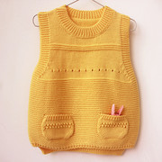 纯手工编织婴幼儿童羊毛线背心毛衣 1－3岁宝宝春秋套头马夹坎肩