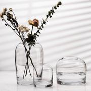 向日葵花瓶小口瓶摆件透明玻璃，轻奢插花瓶水养欧式简约家居工艺品