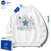 NASA联名潮流星星卫衣女春秋季宽松百搭韩版圆领套头长袖上衣