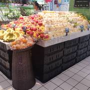 超市塑料折叠筐大号水果堆头收纳筐展示生鲜陈列道具周转箱摆放筐