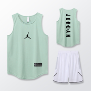 运动训练服美式篮球无袖运动t恤男速干夏季宽松休闲舒适套装