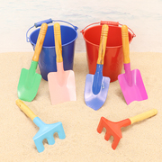 儿童沙滩玩具套装宝宝玩沙挖沙工具园艺铁铲子铁质桶小桶加厚大号