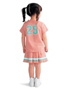 出口日本童装女童纯棉短袖套装，夏季薄款宝宝运动网球，球服半袖短裙