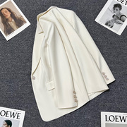 香港米白色气质西装外套女春季高级感百搭宽松时尚炸街西服潮