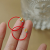 s925纯银爱心钱币红绳戒指手工，编织新中式小众高级感红色素圈指环