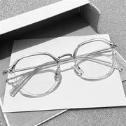 小镜红书同款框清透灰色眼镜框可配度近视眼镜男女古复小CDJ圆框