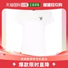 香港直邮Pinko品高女士半袖T恤白色棉质印花小标收腰长款宽松
