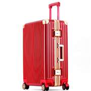 高档陪嫁箱结婚行李箱，红色新娘压箱子密码，旅行箱结实耐用拉杆箱皮
