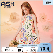 askjunior女童吊带连衣裙童装公主，裙夏季吊带裙中大童薄裙子