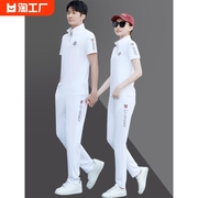 李宁运动套装夏季韩版男女情侣运动装两件套短袖薄款休闲运动服女