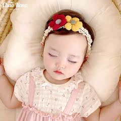 婴儿发带发饰韩国花朵女宝宝发饰新生儿护囟门头饰生日打扮头箍