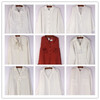 古着vintage日系复古夏季雪纺衫，长袖白色飘带，短袖镂空刺绣衬衫30