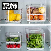 冰箱收纳多功能纳盒透明分隔饺子保鲜盒水果蔬菜带盖盒子多层