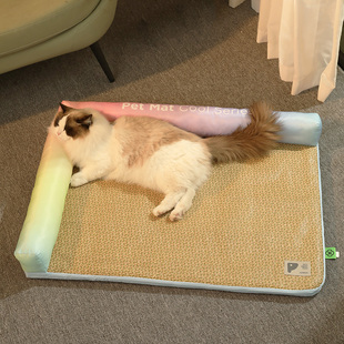 夏季猫窝凉席透气降温用猫咪夏天睡觉沙发睡垫猫垫子四季通用凉窝
