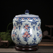 景德镇陶瓷器茶叶罐仿古青花瓷普洱茶叶，罐子储物米缸，家居装饰摆件