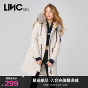 LINCCHIC金羽杰羽绒服女毛领派克服中长款羽绒服女冬季2044396