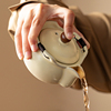 米黄汝窑盖碗茶杯高档防烫泡茶壶单个手抓壶茶具，一人茶壶专用茶碗