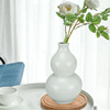 白色陶瓷葫芦摆件干花，插花瓶家居客厅餐桌，玄关书房简约桌面装饰品