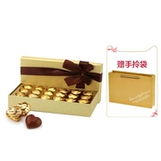 金帝纯可可脂巧克力礼盒装18粒金色带(金色带)拎袋送女友生日礼物