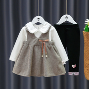 女童装时髦套装洋气秋装20231一4岁-3儿童女宝宝春秋季三件套
